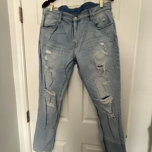 H&M Light Blue Distressed Skinny Jeans
